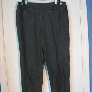 New Directions Gray Trousers Pants Plus Size 16 Cropped Capti Pant FLAW
